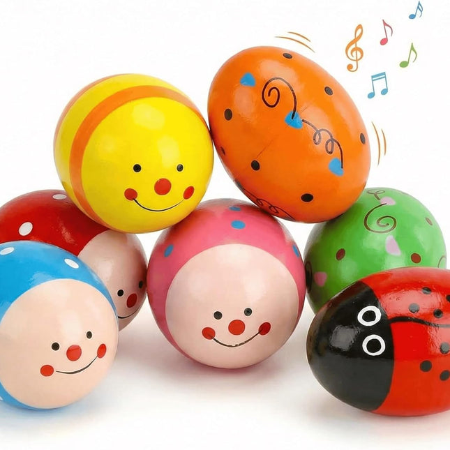 7 Pcs Easter Egg Shakers Musical Maracas for Kids - Non-Toxic Percussion Rhythm Toys