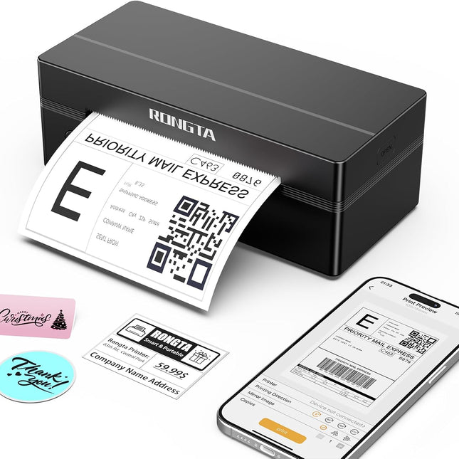 Bluetooth Thermal Shipping Label Printer, Wireless 4x6 Label Printer for Shipping Packages&Small Business, Compatible