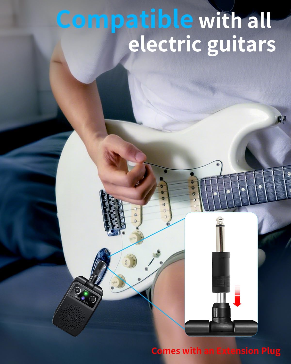 5W Portable Plug-In Practice Electric Guitar Amplifier with Bluetooth - photo 3