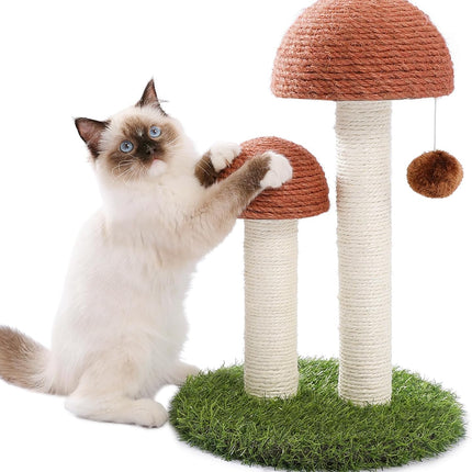 PETEPELA cat post - side view brown mushroom