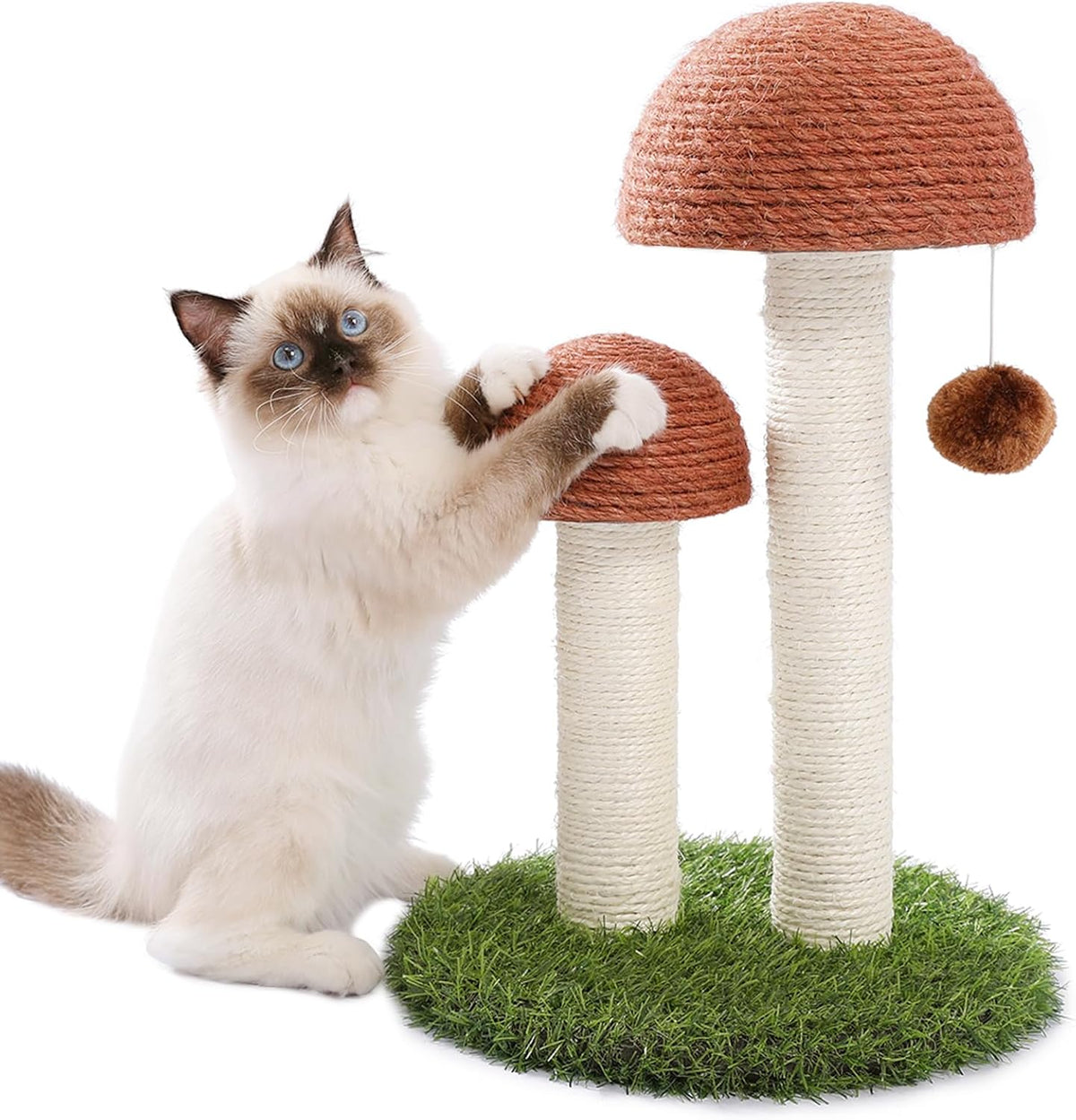 PETEPELA cat post - side view brown mushroom