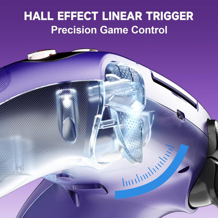LENISUOLE Wireless Controller for PS5/PlayStation 5 & PC - Purple, Bluetooth Gamepad with Turbo, 6-Axis Motion Sensor, Programmable Buttons, RGB Lighting, 3.5mm Audio Jack, 1000mAh Battery