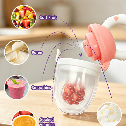 Baby Solids/Frozen Fruit Feeder Pacifier, Infant Teether Toy 4M+, BPA-Free Silicone Pouch & Nipple - photo 4