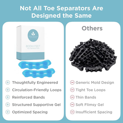 Mind Bodhi Toe Separators/Toe Spacers - For Men and Women - Large Size – Black