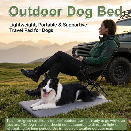 Outdoor Dog Crate Pad Bed, Reversible Waterproof Wipeable Kennel Mat, 35x22