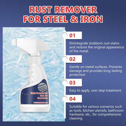 2Pcs Meigline Rust Remover, Highly Concentrated Steel Rust Remover, 2026 Upgraded Multipurpose Rust Remover Spray for Metal, for Tools, Stainless Steel, Automotive Parts, Fast Acting Rust