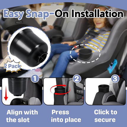 2-Pack Cup Holder Replacement for Safety 1st EverFit & Grow and Go, Compatible with Maxi-COSI Pria & Cosco All-in-One Car Seat Model C6577, Snap-On Installation, Durable ABS, Anti-Spill Design