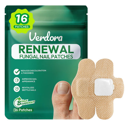 VERDORA Renewal Fungal Nail Patches, 16 Pcs Fungus Treatment Extra Strength Overnight Nail Care, 8-Hour Moisturizing & Nourishing, for Healthy Appearance, Men & Women