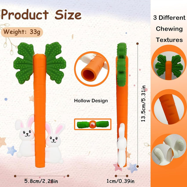 Silicone Carrot Rabbit Baby Teething Toy