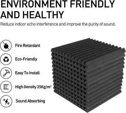 52-Pack Acoustic Foam Wedge Panels with Adhesive - photo 3