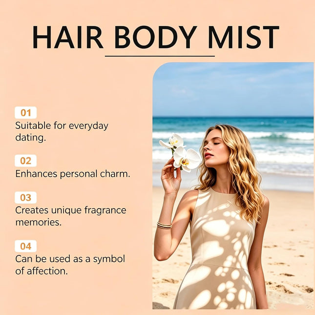 Vanilla on the Hair and Body Mist, Beach Fragrance Spray