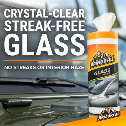 Armor All Protectant, Glass and Cleaning Wipes, Wipes for Car Interior and Car Exterior, 30 Count Each (Pack of 3)