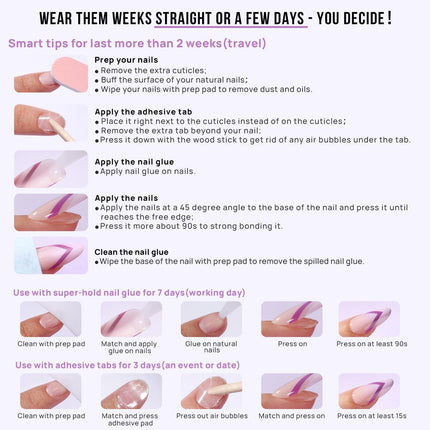 Press On Nails, Short Oval Dark Red Fake Nails, 32Pcs Full Kit - photo 8