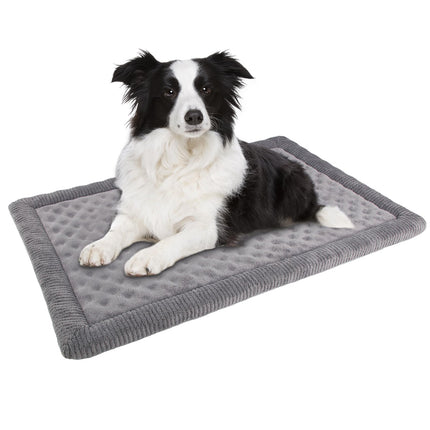 Colchoneta para jaula de perro 30x19 inch, gris, espuma viscoelástica, para perro pequeño y mediano, lavable, antideslizante