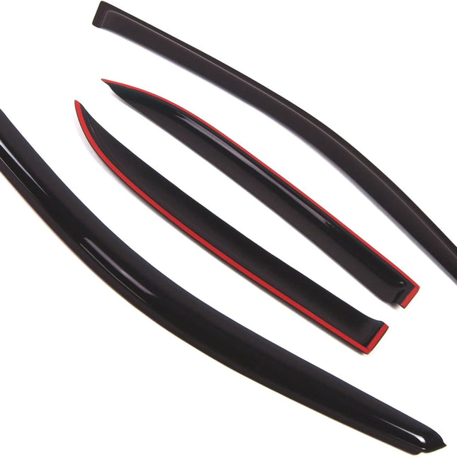 Outside Mount Window Vent Visors Rain Guards for 2001-2006 Lancer, Black Tinted 4-Piece Set