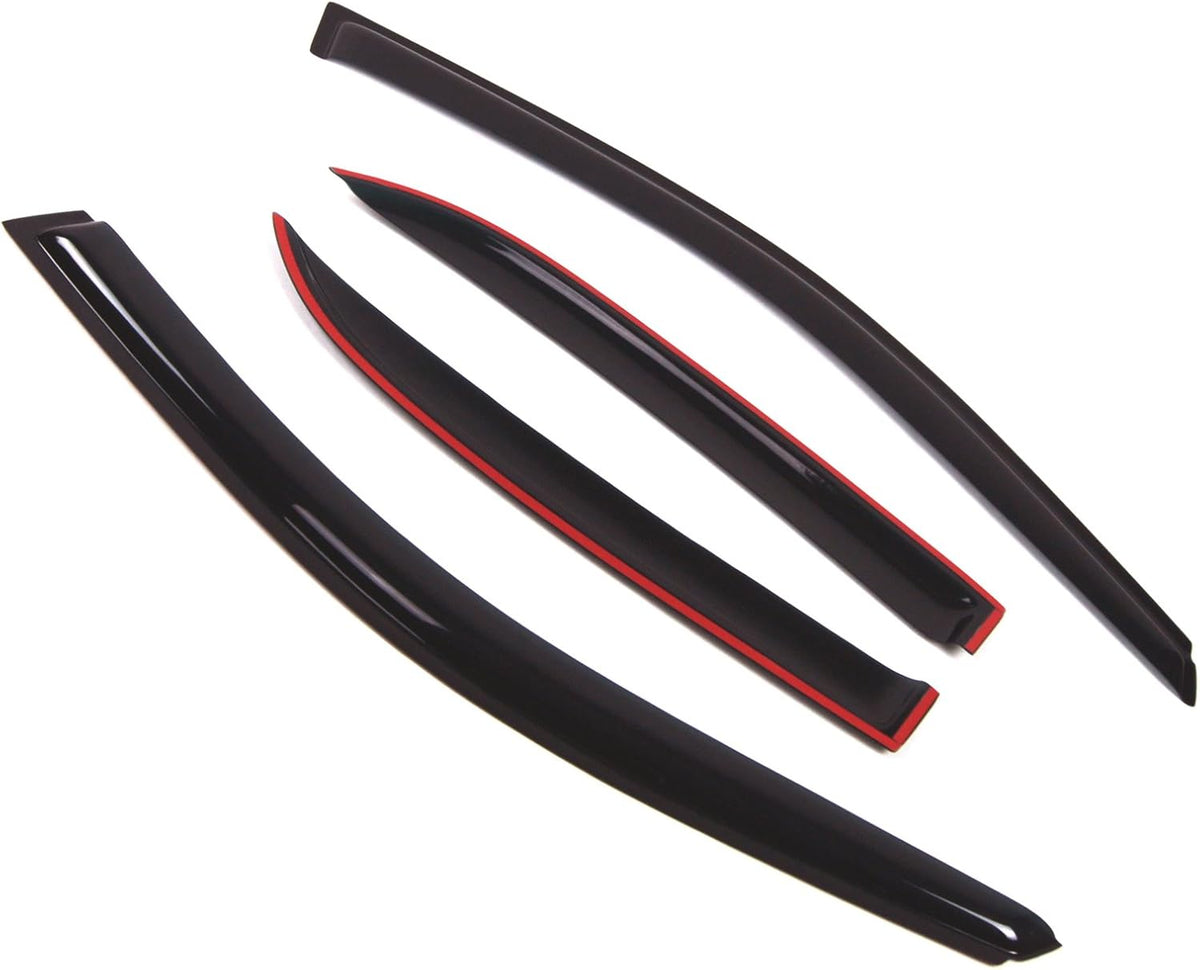 Outside Mount Window Vent Visors Rain Guards for 2001-2006 Lancer, Black Tinted 4-Piece Set - photo 2