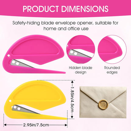 6 Pack Letter Opener Envelope Slitter, Quick Unboxing Machine,Suitable for Envelopes,Letters,Mail,and Packages,Suitable for Offices,Homes,and Businesses,6 Colors