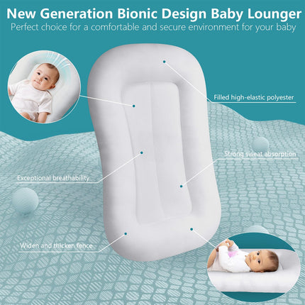 Babe Lounger for Newborn, Portable Infant Support Cushion Lounger for Newborn Supervised Use, Babe Essentials Gift (Pink)
