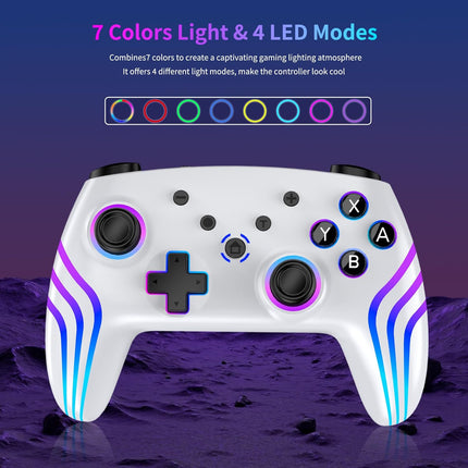 VidPPluing 2 Pack Switch Controllers, RGB Switch 2 Controller for Nintendo Switch/Switch 2/Lite/OLED, Wireless Pro Controller with Motion Sensor/Dual Vibration/Turbo/Wakeup