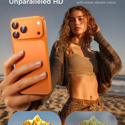 MAGIC JOHN 2 Pack Camera Lens Protector for iPhone 17 Pro Max, Full Coverage, Metal Aluminum Alloy Camera Lens Film, HD Clear, Scratch Resistant, Case-Friendly, Orange