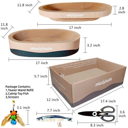 Set rascador para gatos de 3 piezas, nido en forma de cuenco ovalado para gatos de interior