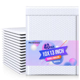 Bubble Mailers 10x13" Padded Envelopes White 40 Pack Waterproof
