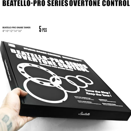 5 Pack Drum Dampening Ring Set, Universal 8-16" Tom/Snare Overtone Control Rings, Reduce Ringing & Enhance Warmth, 7 Colors (Black)
