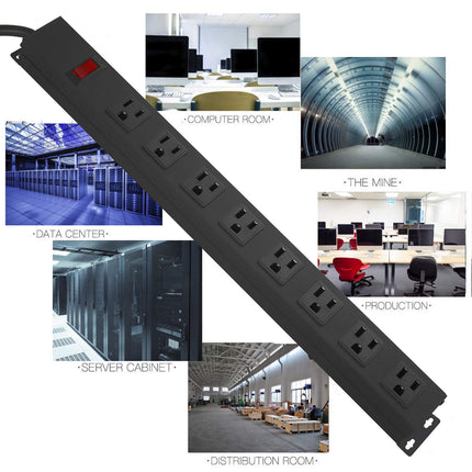 Heavy Duty Long 8 Outlets, 14AWG Extension Cord, Black, 6FT, 1 - photo 6
