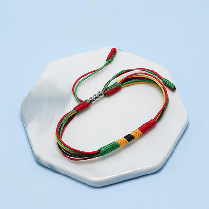 LAMIBEE Patriotic Country Code Flag Pride Bracelet, Protection and Lucky Surfer String Bracelet, Tibetan Wrist Wrap Bracelet, Boho Rope Bracelet for Women, Men, String Thread