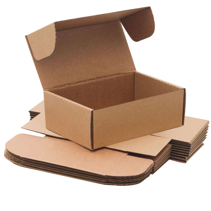 10 Pack Small Shipping Boxes 6x4x3'' Corrugated Small Cardboard Boxes for Shipping, Recyclable Packaging Boxes for Business, Mailer, Gift Packing, Crafts Packing, Jewelry Box, Brown