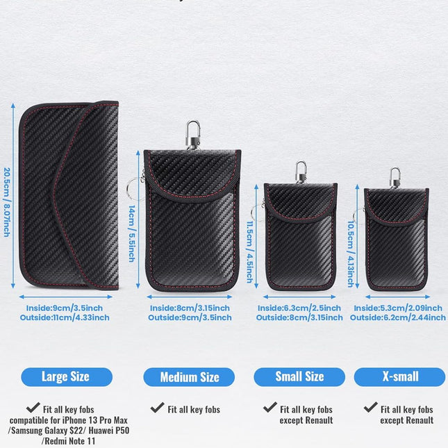 Faraday Pouch for Car Keys, RFID Signal Blocking Key Fob Protector - 2 Pack