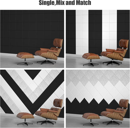 12 Pack Acoustic Wall Panels with Self-Adhesive, 12" X 12" X 0.4" Sound Proof Foam Panels, Decorative - photo 2