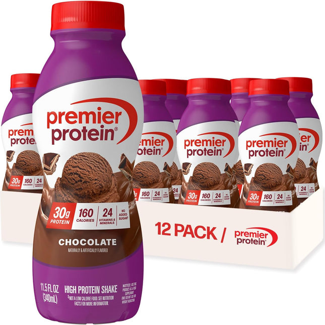 Shake, Chocolate, 30g Protein, No Added Sugar, 24 Vitamins & Minerals to Support Immune Health, 11.5 fl oz, 12 Pack