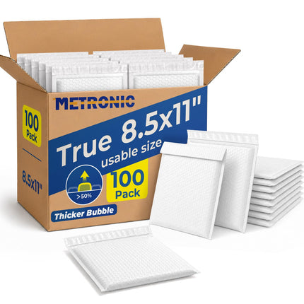 Bubble Mailers 8.5x12" Padded Envelopes Black 40 Pack Self Seal
