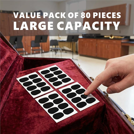 80Pcs 0.8mm Saxophone Mouthpiece Pads & Clarinet Mouthpiece Pad, Oval Rubber Clarinet Mouthpiece Patch for Saxophone Accessories, Clarinet Accessories, Alto Saxophone & Bass Clarinet Mouthpiece