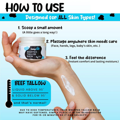 100% Grass Fed Beef Tallow Whipped Face Balm with Organic Jojoba Oil - photo 4
