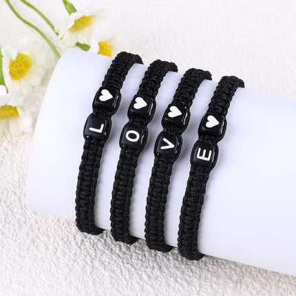 Father's Day Gifts Matching Couple Bracelets Letter Initial Bracelet for Men Women Cute Anniversary Gifts Mother Father Son Daughter Him Her Boyfriend Girlfriend Friendship Bestfriend