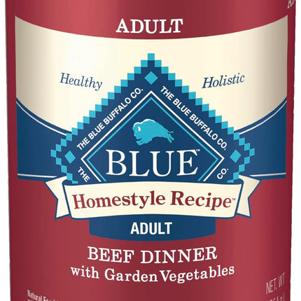 Blue Buffalo Homestyle Recipe Adult Wet Dog Food, Made with Natural Ingredients, Beef Dinner with Garden Vegetables, 12.5-oz Cans (12 Count)