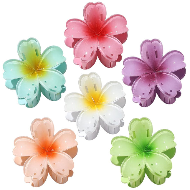 6 Pcs Flower Hair Claw Clips for Women Hawaiian Large Hair Clips