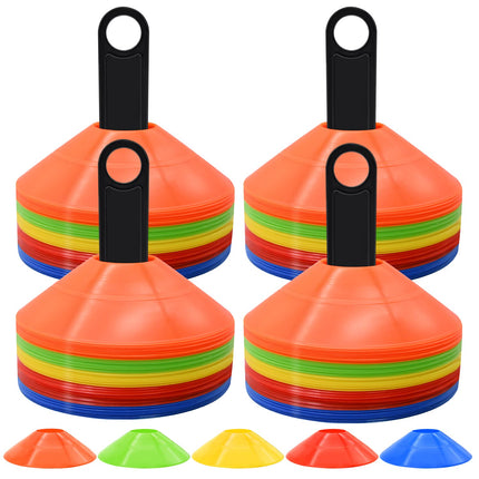 Conos de disco 25/50/100pcs, conos de agilidad para fútbol con bolsa de transporte y soporte