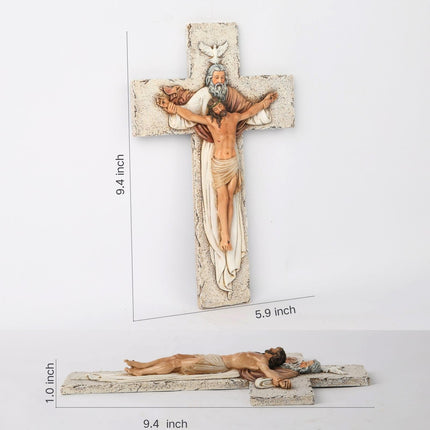 Catholic Holy Trinity Crucifix Wall Cross 9.5" H Jesus Crosses for Wall