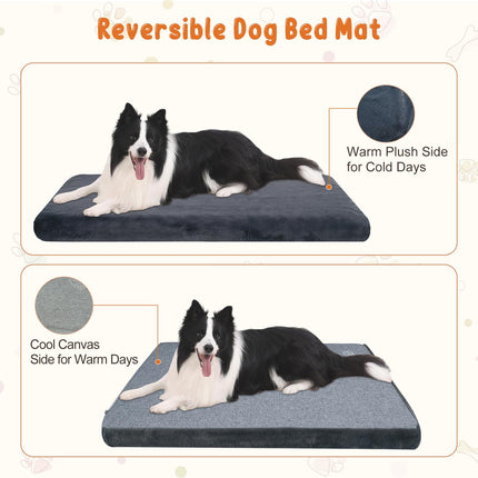 Tapete para cama de perro, colchón para jaula, ultra suave para perrera, gris, grande