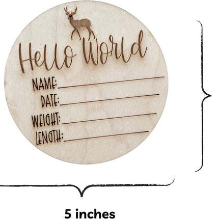 Personalized Wooden Baby Birth Announcement – Custom Engraved Newborn Plaque – Gender-Neutral Newborn Keepsake for Nursery or Baby Photos – Ideal Baby Shower Gift