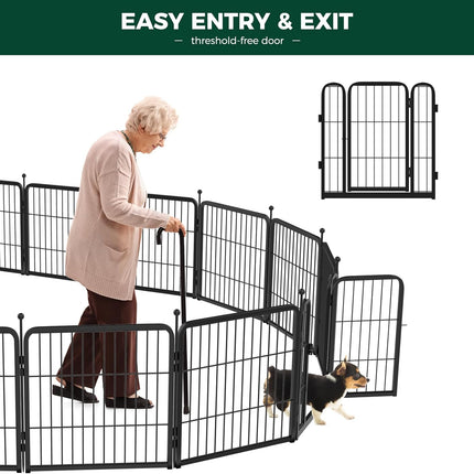 FXW Rollick Unleashed Dog Playpen for Indoor, Yard, RV Camping, 24 inch 8 Panels for Small and Puppy Dogs, Black│Patented