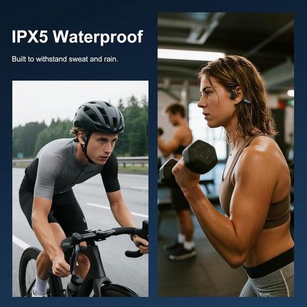 Open Ear Headphones, Running Headphones Bluetooth 5.4 with Built-in Mic, 22g Lightweight Comfort, 14H Battery & IPX5 Waterproof Sports Bone Conduction Headphones for Running, Cycling, Gym, Walking