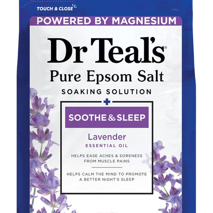 Dr Teal's Epsom Salt Soaking Solution, Soothe & Sleep, Lavender, 3lbs
