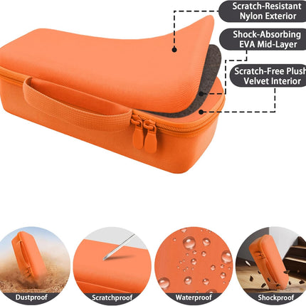 Hard Shell Protective Storage Case for Turtlebox Ranger: Loud! Outdoor Portable Bluetooth 5.4 Speaker, Shockproof Portable Travel Carrying Box with Handle, Orange