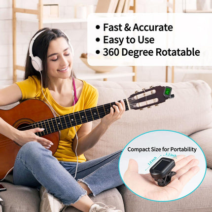 Guitar Tuner Clip On Ukulele Tuner 1 Pack for Guitar Bass Ukulele Violin banjo Tuner