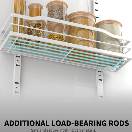 White 9-Tier Over The Door Pantry Organizer, Pantry Organization And Storage, Metal Hanging Spice Rack Shelves Door, Home & Kitchen Essentials, Laundry Room Bathroom Organization