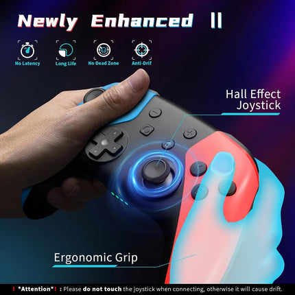 AceGamer Wireless Pro Controller for Nintendo Switch 2/Switch/Lite/OLED/Windows PC, Bluetooth Controller with Hall Effect Joysticks, Wake-up/Turbo/Dual Vibration/Macros/6-Axis Gyro/Screenshot